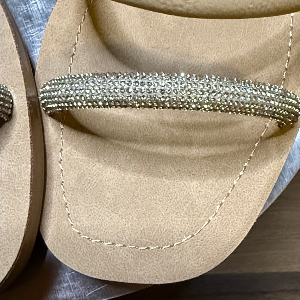 Madden Girl Tan Sandals with Rhinestone Straps - Picture 11 of 13